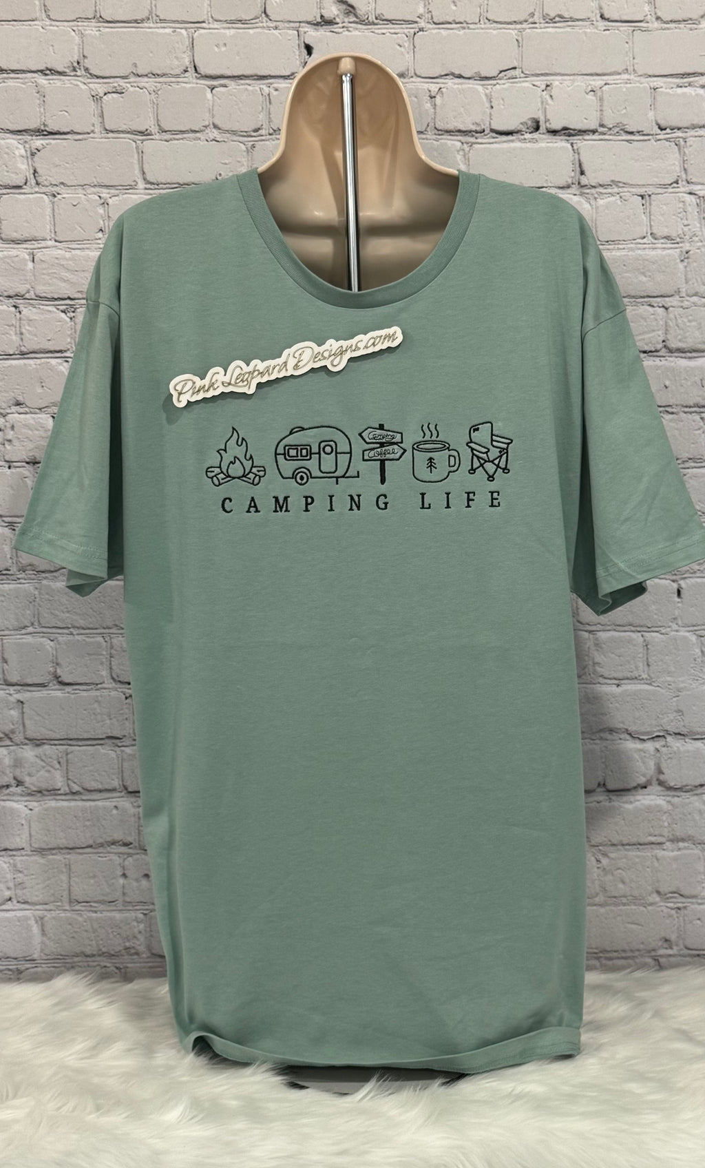 Camping life tshirt-Embroidered