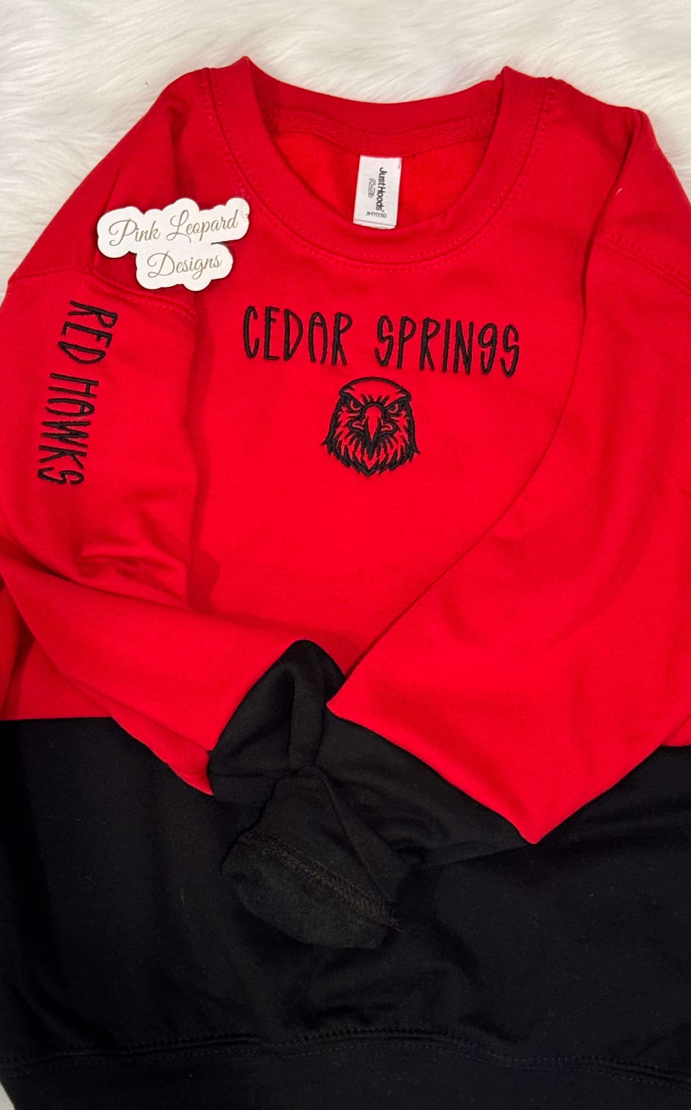 Cedar Springs Hawk Head sweatshirt-Embroidered