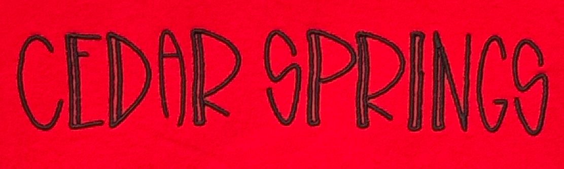 Cedar Springs Red Hawks Neck Sweatshirt-Embroidered