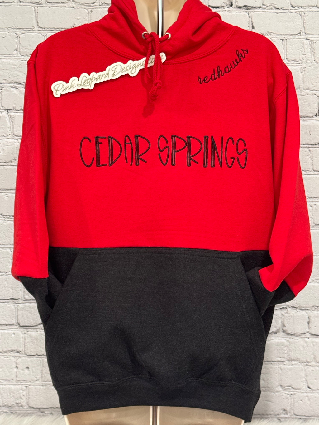 Cedar Springs Red Hawks Neck Sweatshirt-Embroidered
