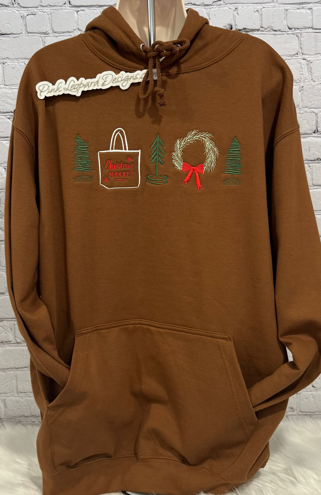 Christmas Market Hooded Sweatshirt-Embroidered