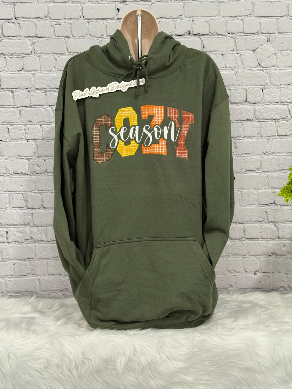 Sage Cozy Season Appliqued Sweatshirt-Embroidered