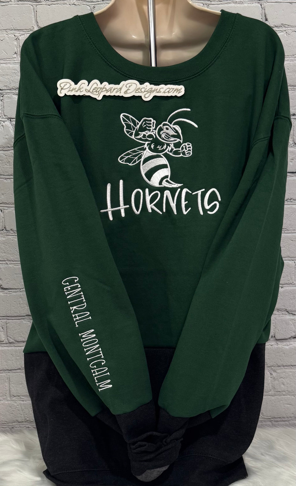 Central Montcalm Hornets Large Hornet Sweatshirt-Embroidered