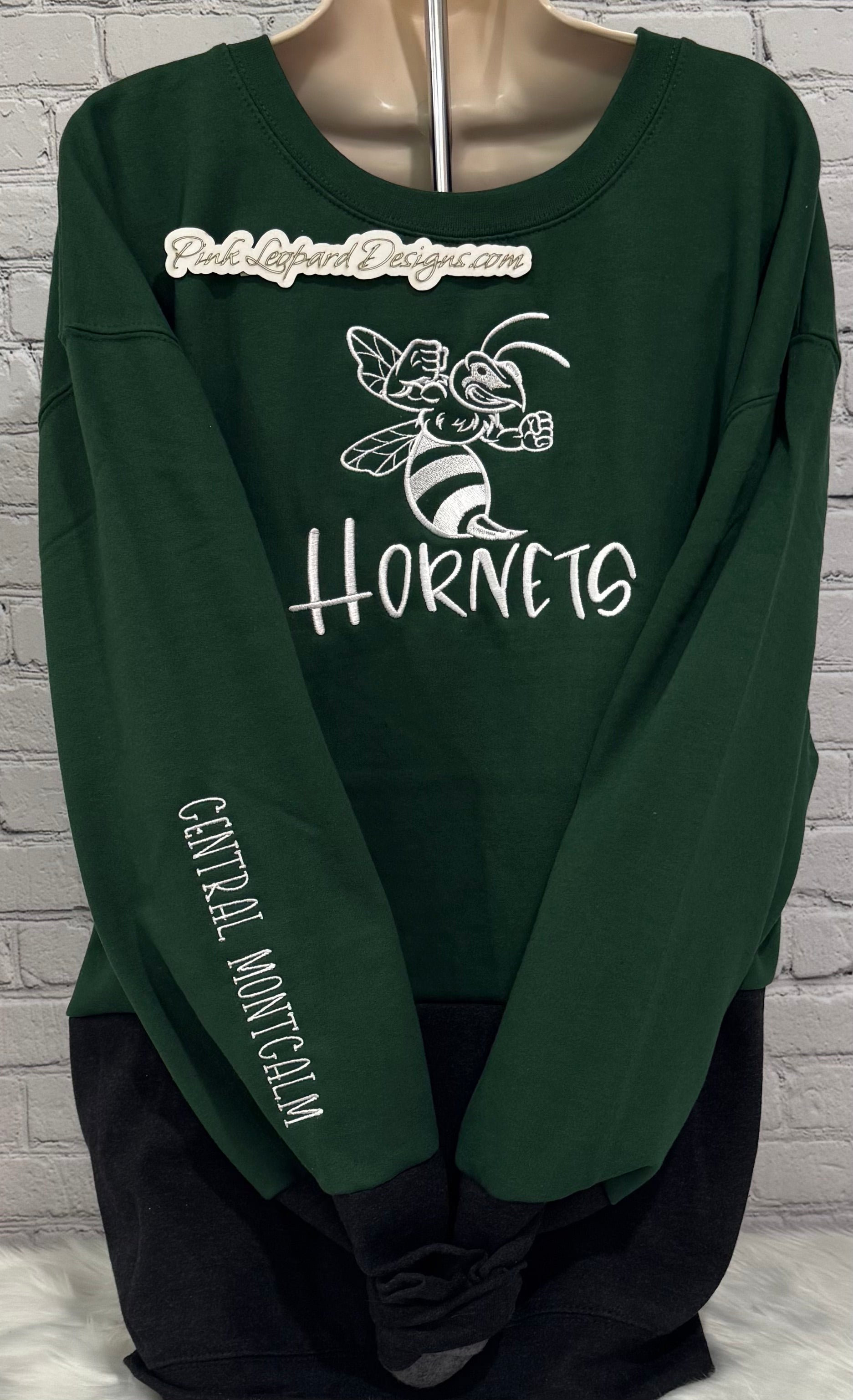 Central Montcalm Hornets Large Hornet Sweatshirt-Embroidered