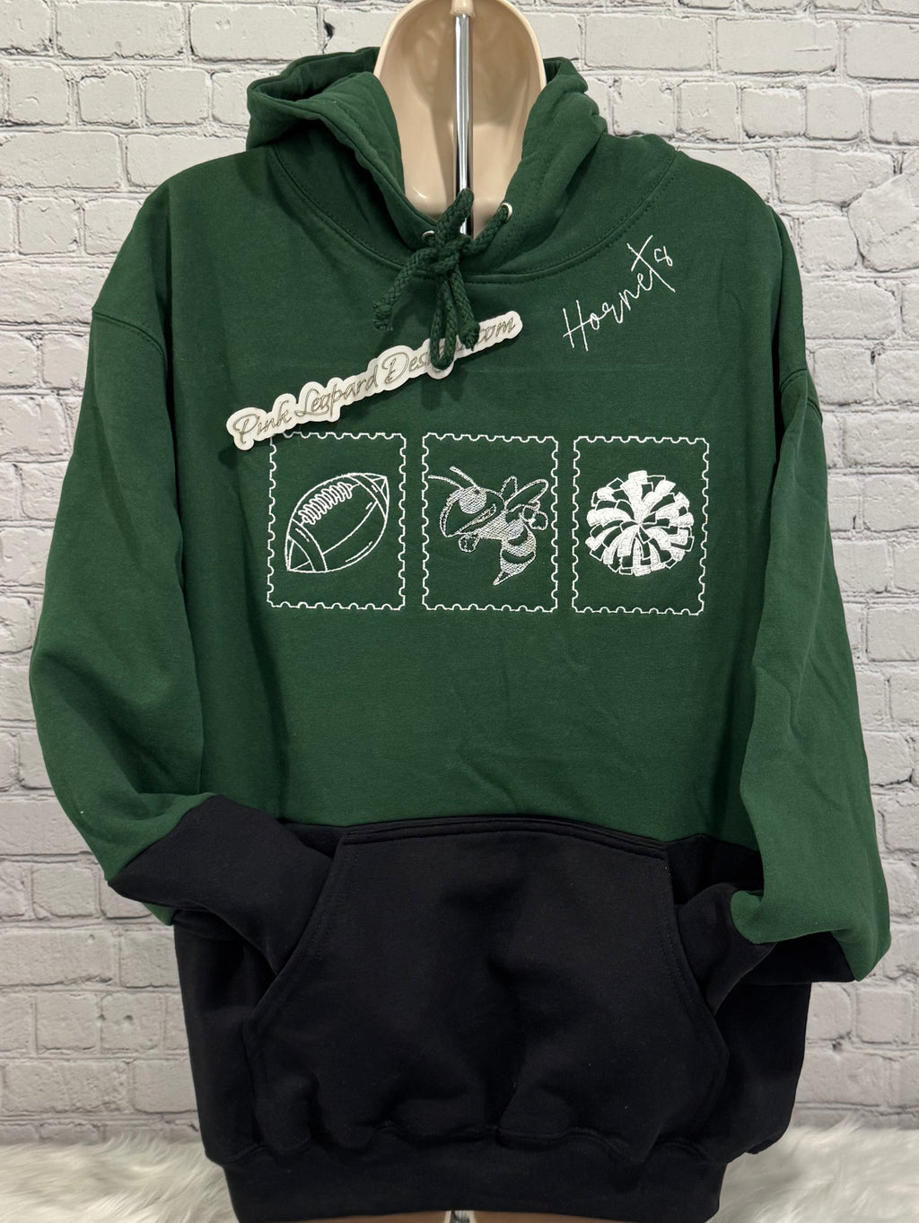 Central Montcalm Hornets Postage Stamp Sweatshirt-Embroidered