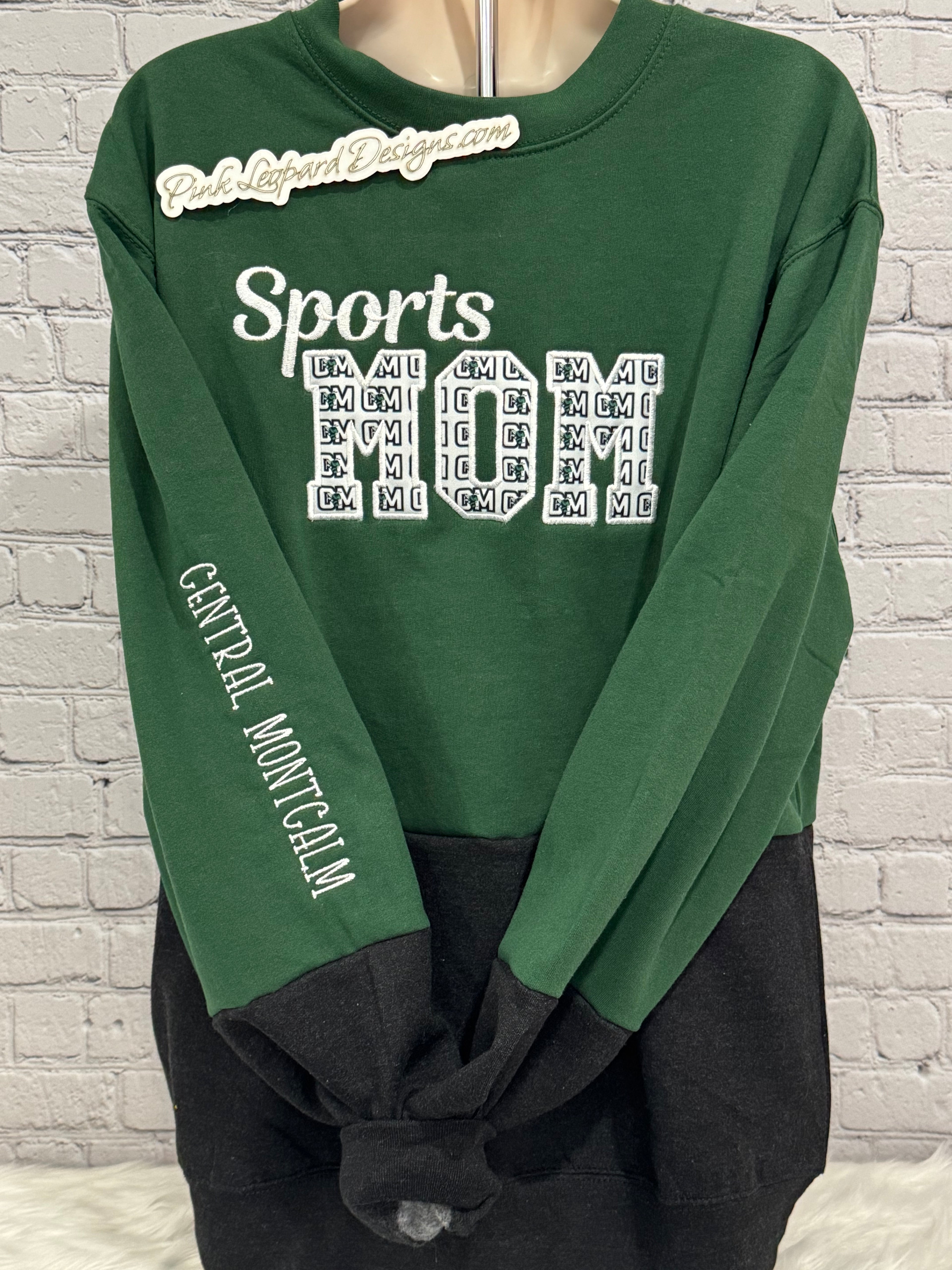 Central Montcalm Hornets Sports Mom Sweatshirt-Embroidered