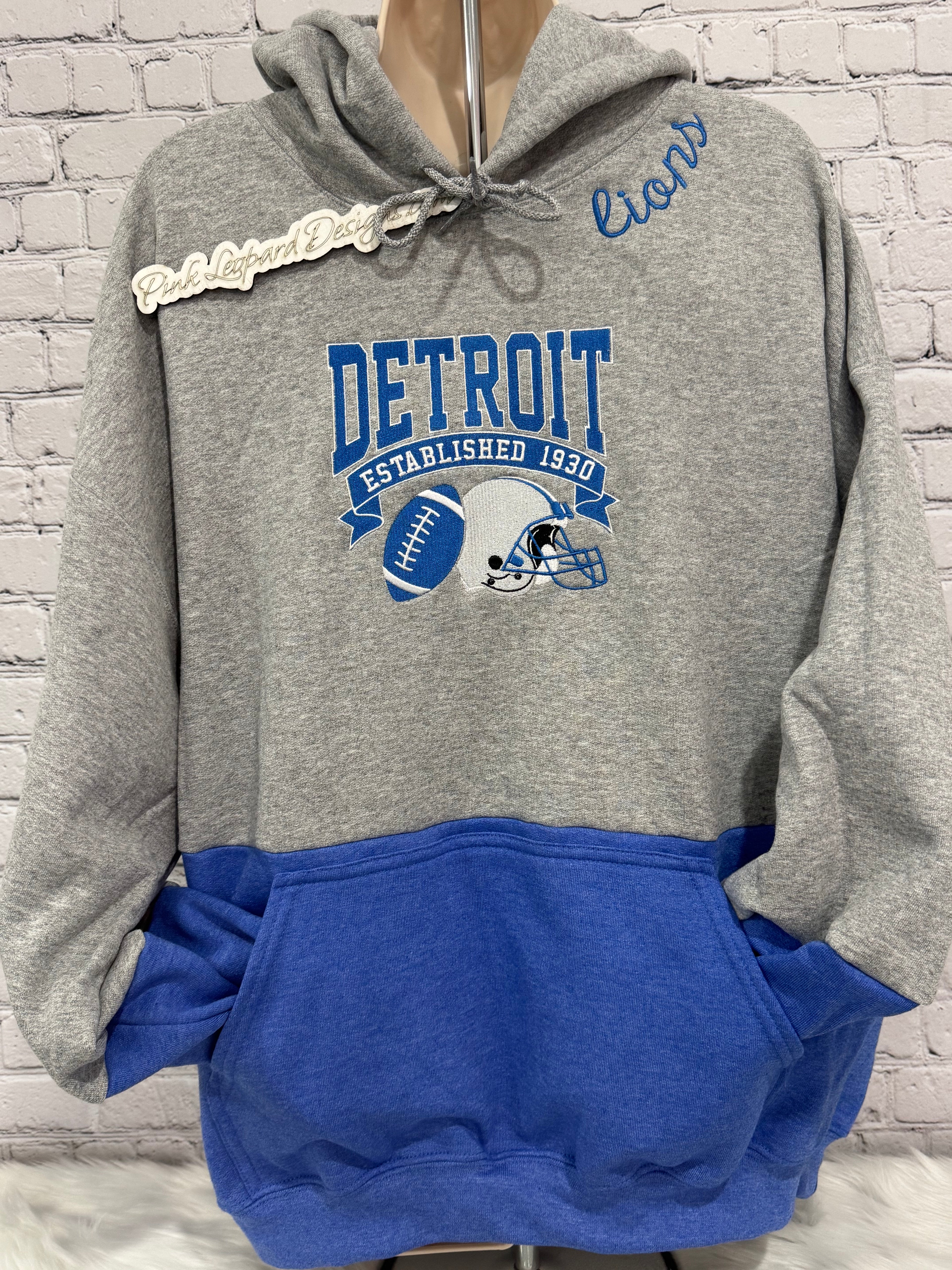 Lions Established 1930 Hooded Sweatshirt-Embroidered