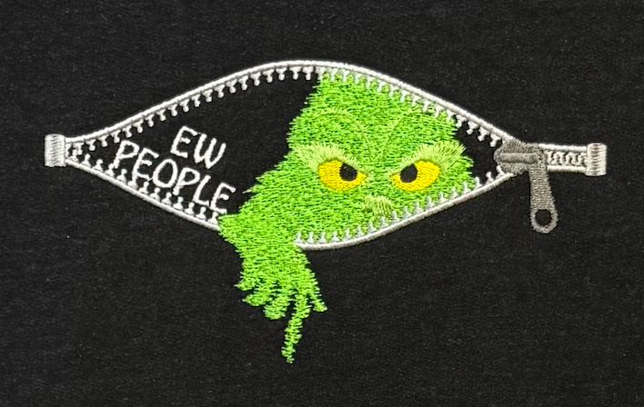 Ew People Grinch Hooded Sweatshirt-Embroidered
