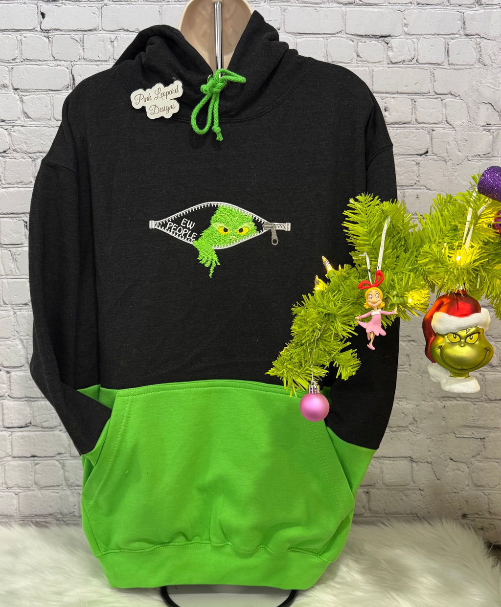 Ew People Grinch Hooded Sweatshirt-Embroidered