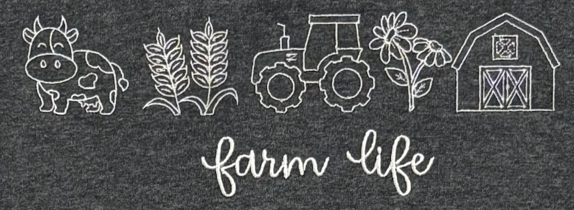 Farm Life Tshirt-Embroidered
