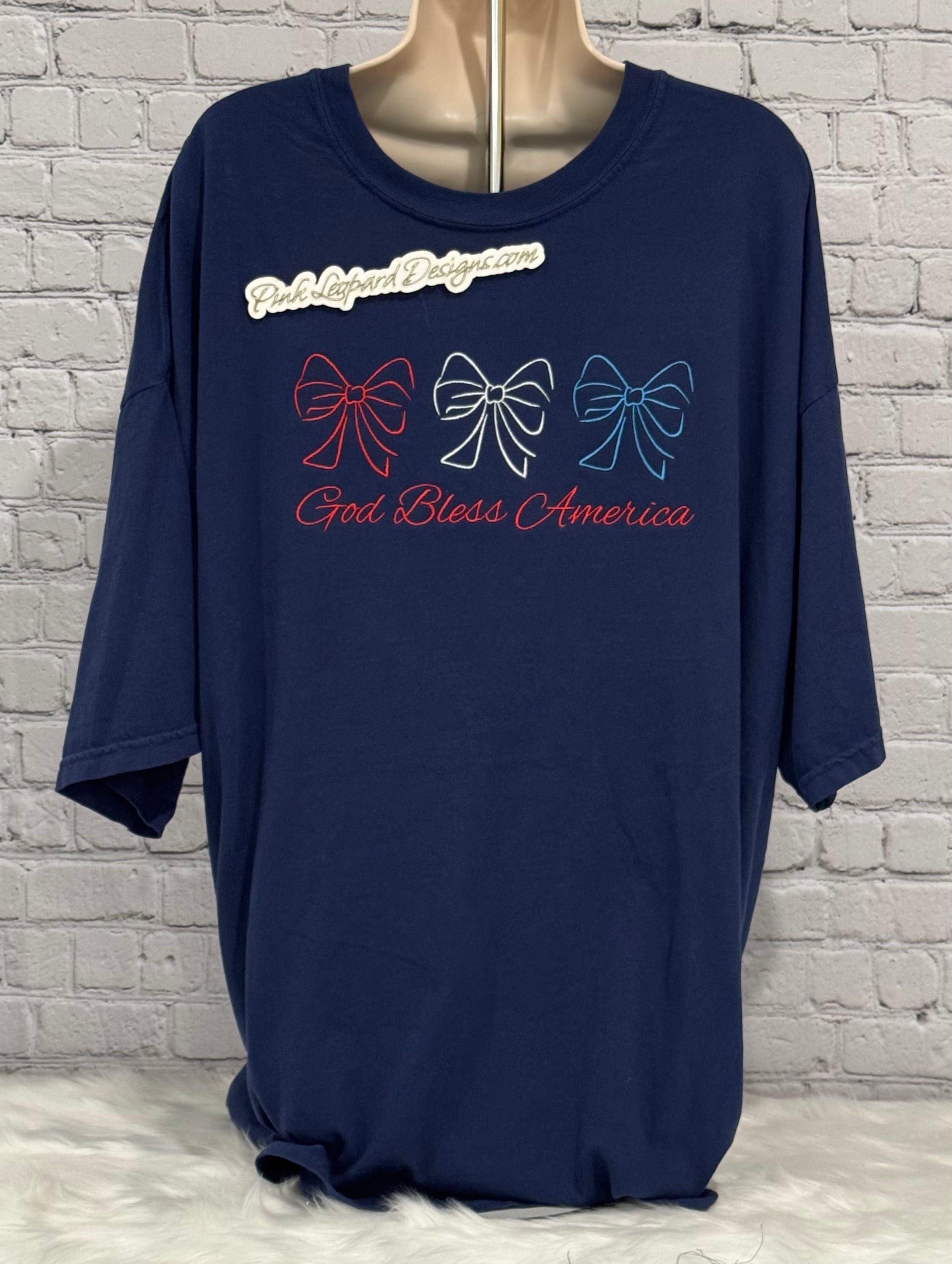 God Bless America Tshirt-Embroidered