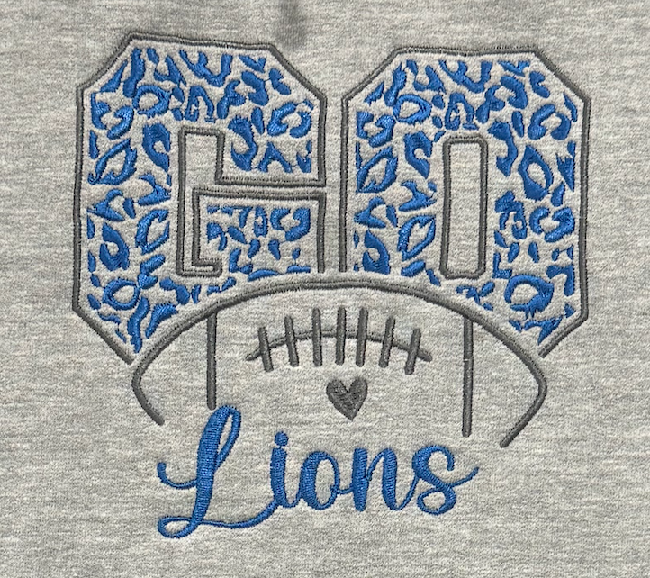 Lions Leopard Hooded Sweatshirt-Embroidered