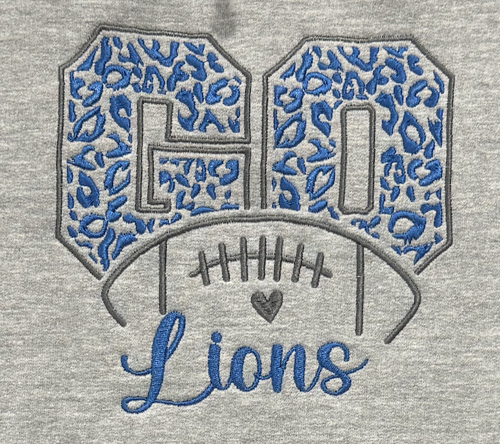 Lions Leopard Hooded Sweatshirt-Embroidered