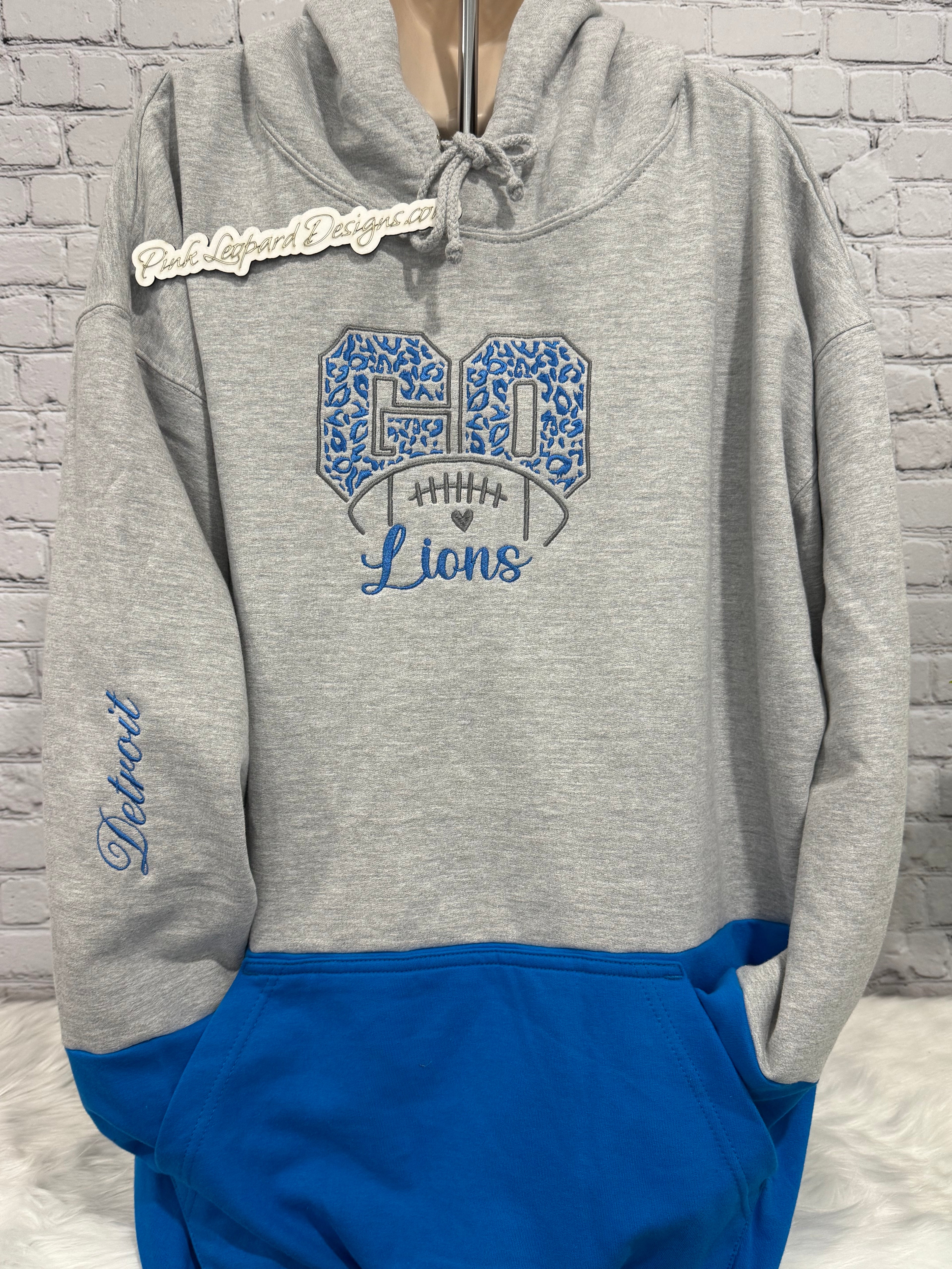 Lions Leopard Hooded Sweatshirt-Embroidered