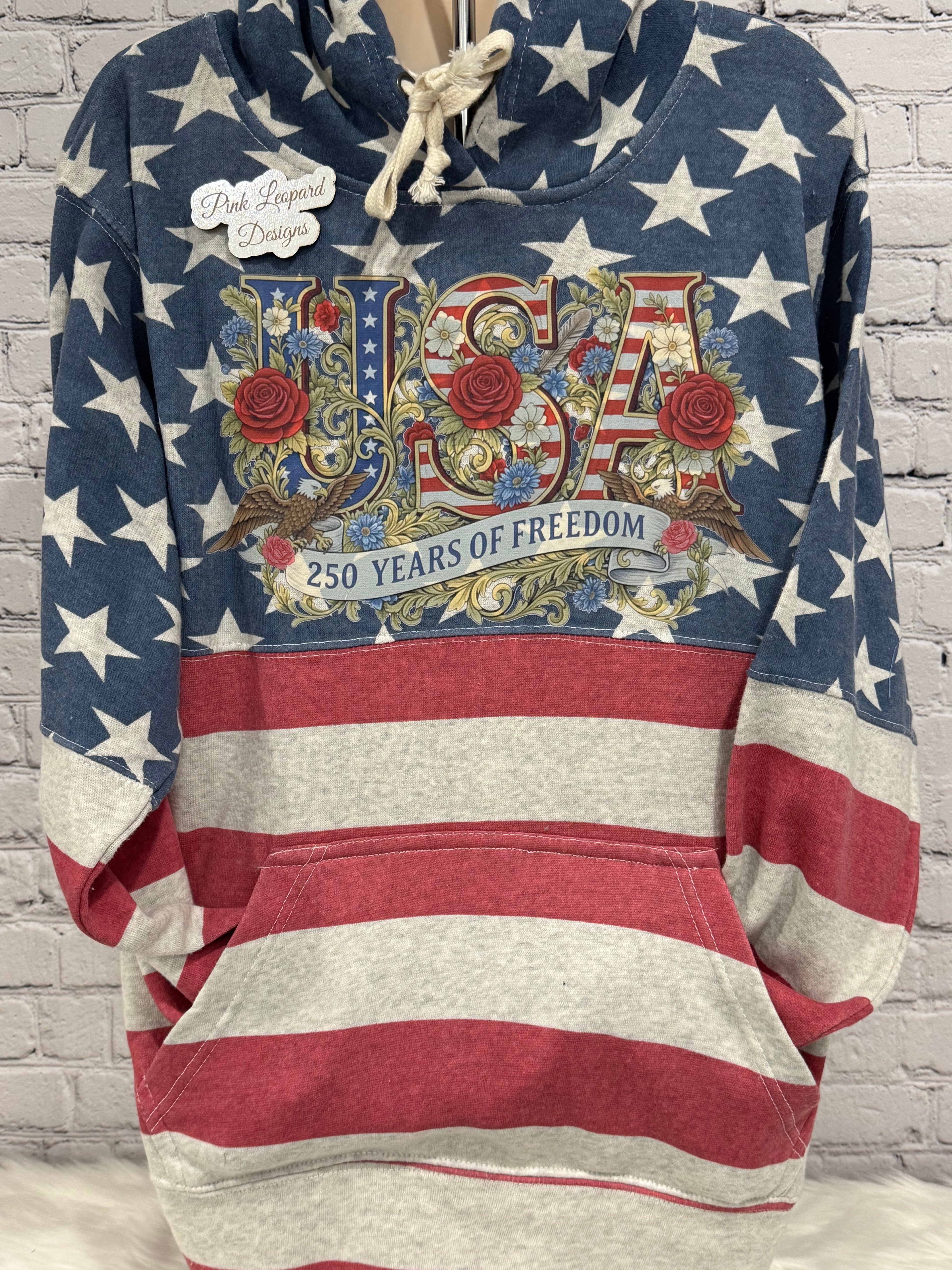 Stars and Stripes USA 250 years Hooded Sweatshirt-DTF