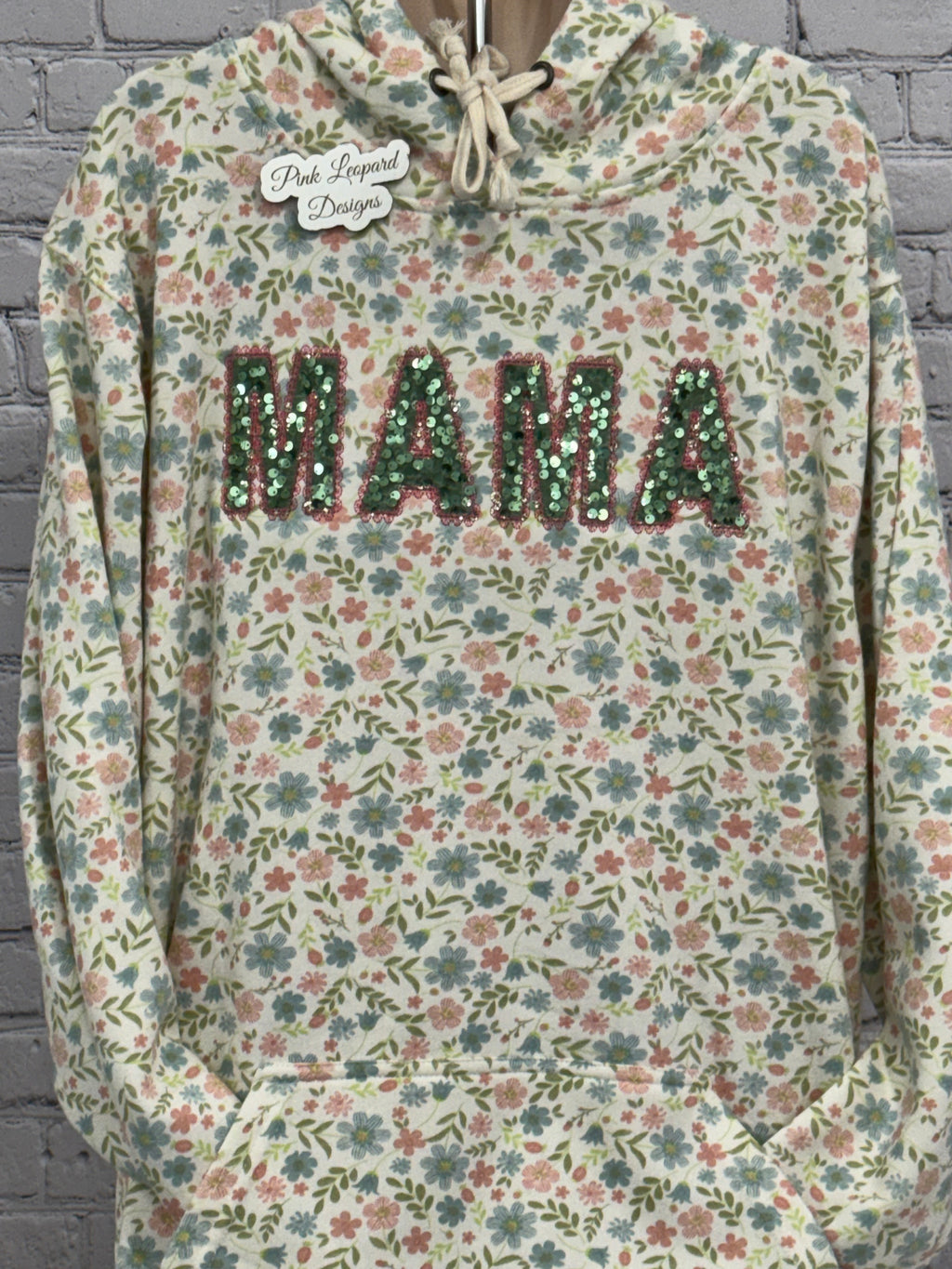 Floral Embroidered Lace Name with Sequins