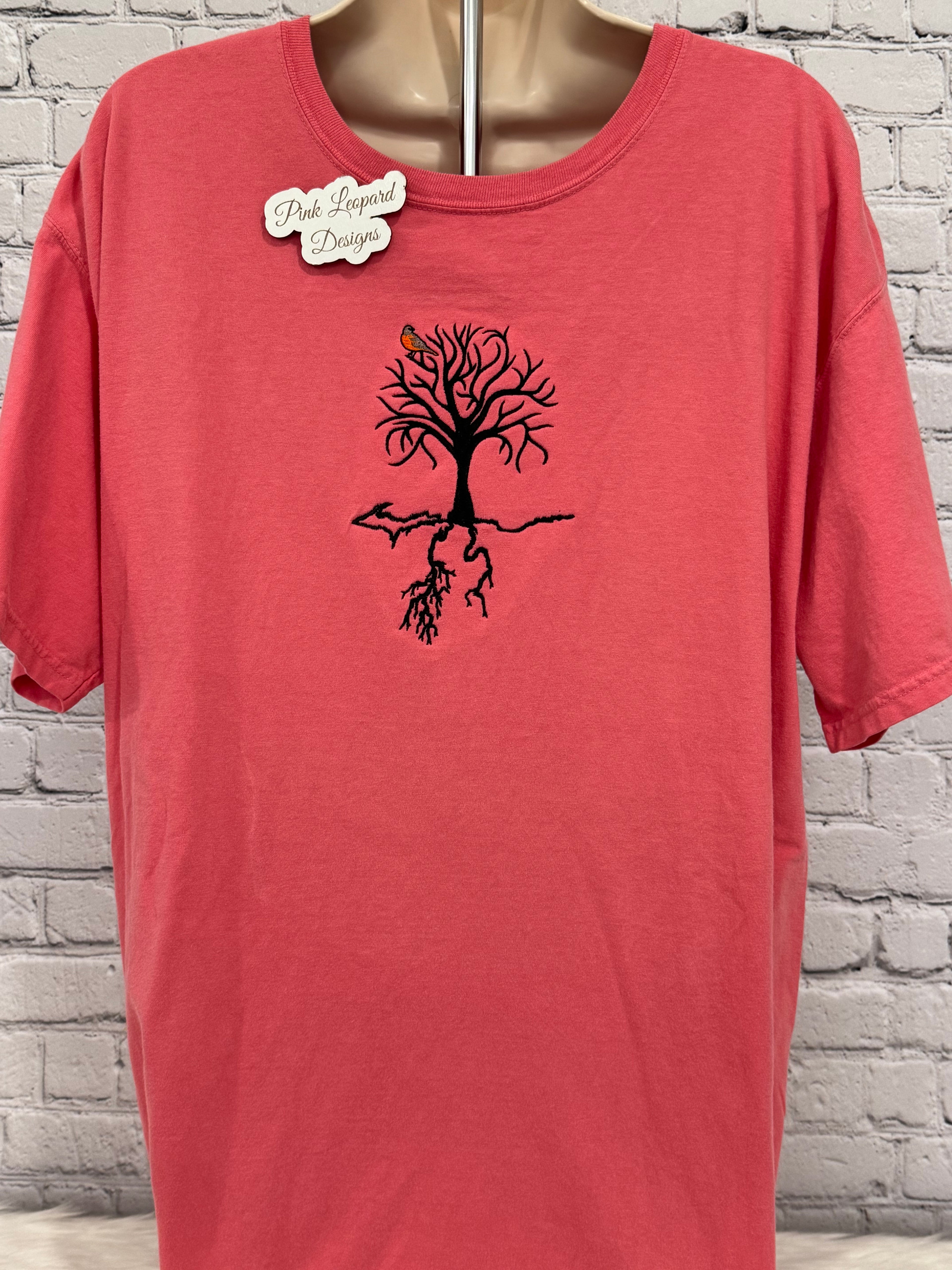 Michigan Roots America Tshirt-Embroidered