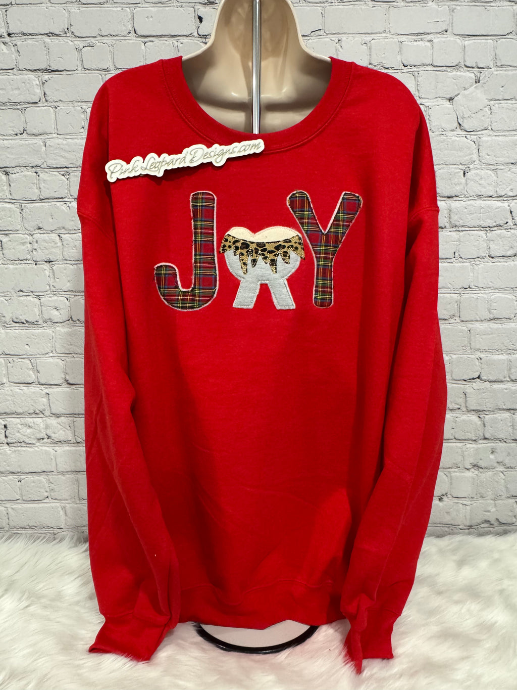 Red Joy Crewneck-Embroidered