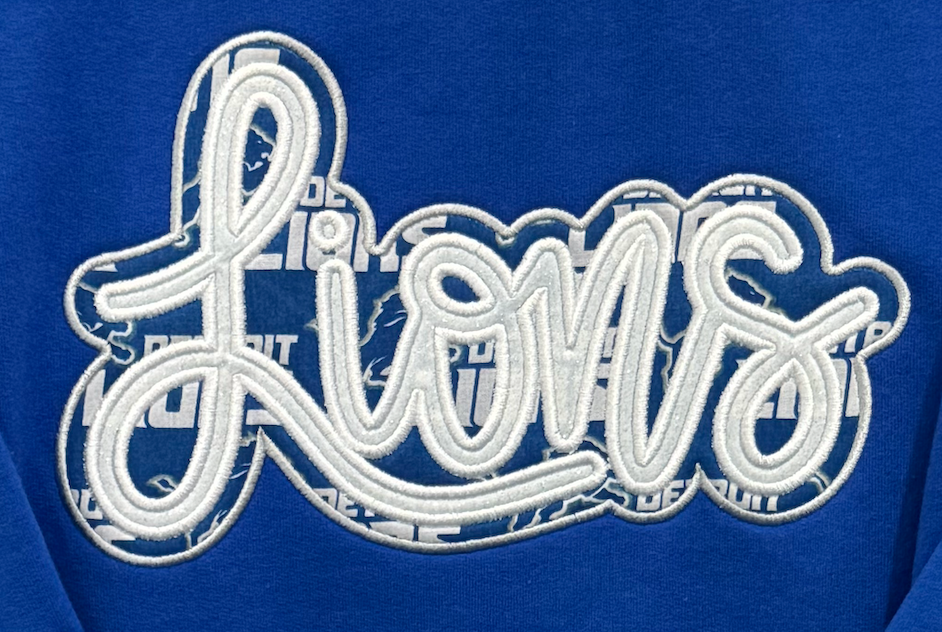 Lions Bling Lettering Crewneck Sweatshirt-Embroidered