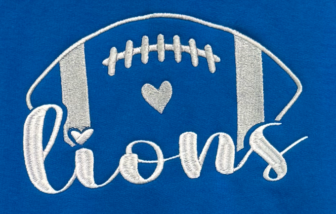 Lions Football Hooded Sweatshirt-Embroidered