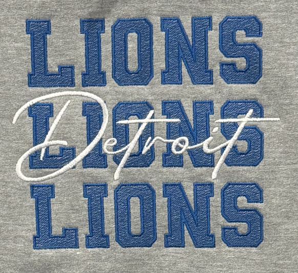 Triple Lions Flannel Hooded Sweatshirt-Embroidered