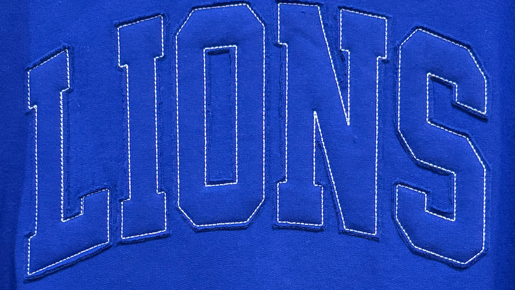 Lions Tone on Tone Hooded Sweatshirt-Embroidered