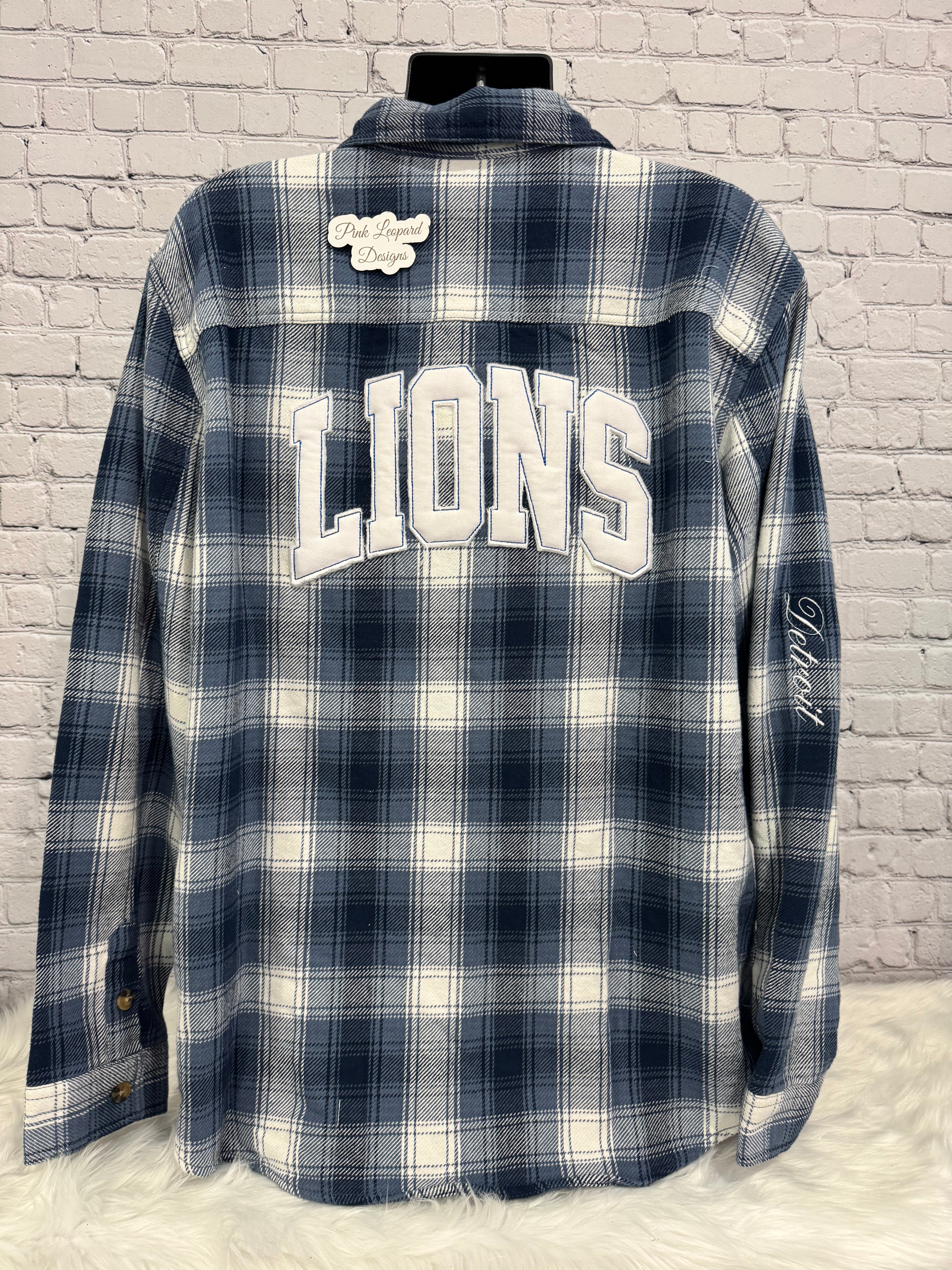 Lions Flannel Shirt Jacket-Embroidered