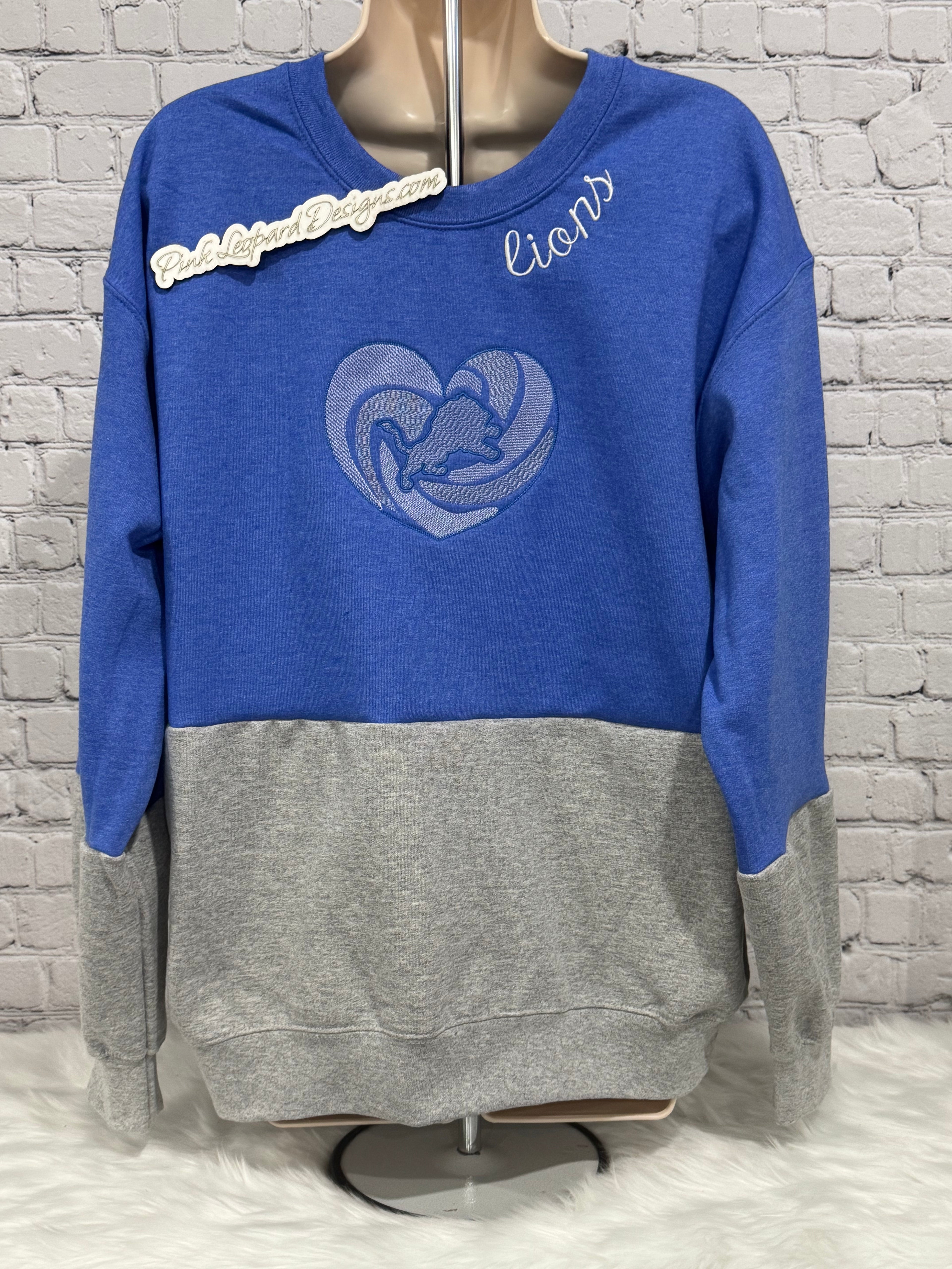 Lions Heart Crewneck Sweatshirt-Embroidered