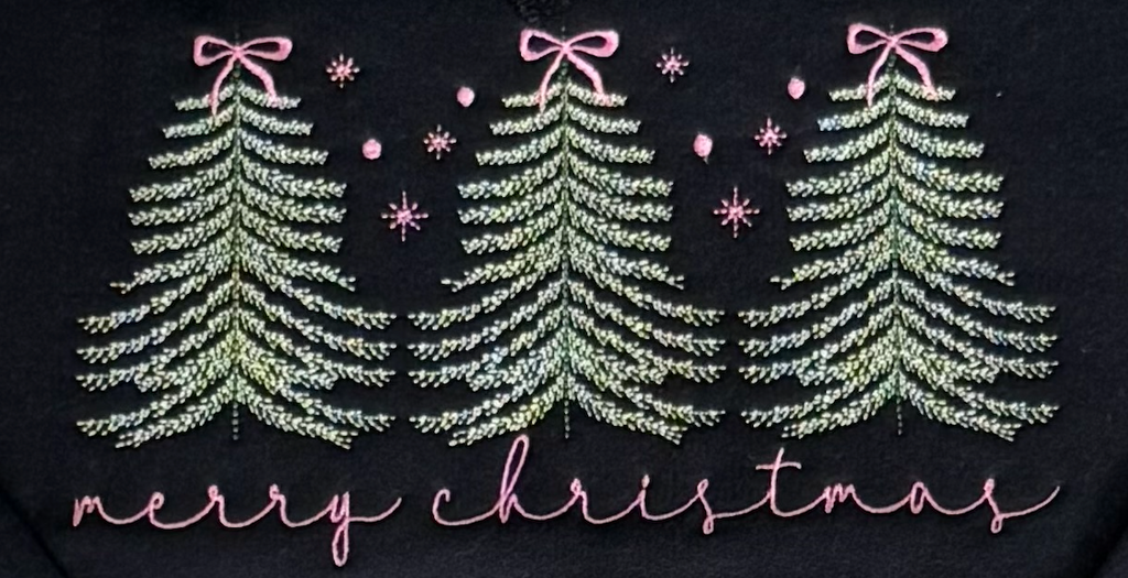 Merry Christmas Trees Crewneck Sweatshirt-Embroidered