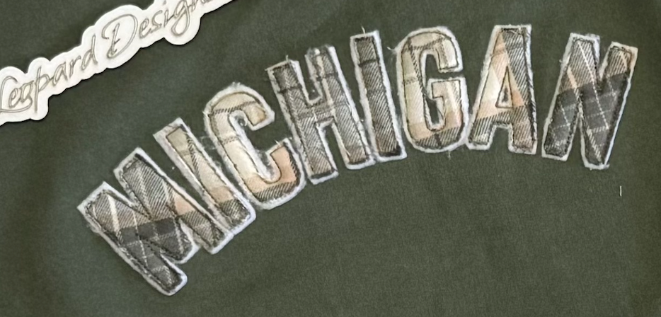 Michigan Sweatshirt with flannel-Embroidered