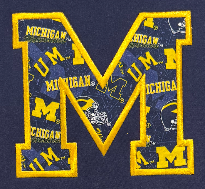 Michigan Fabric Appliqued Sweatshirt-Embroidered