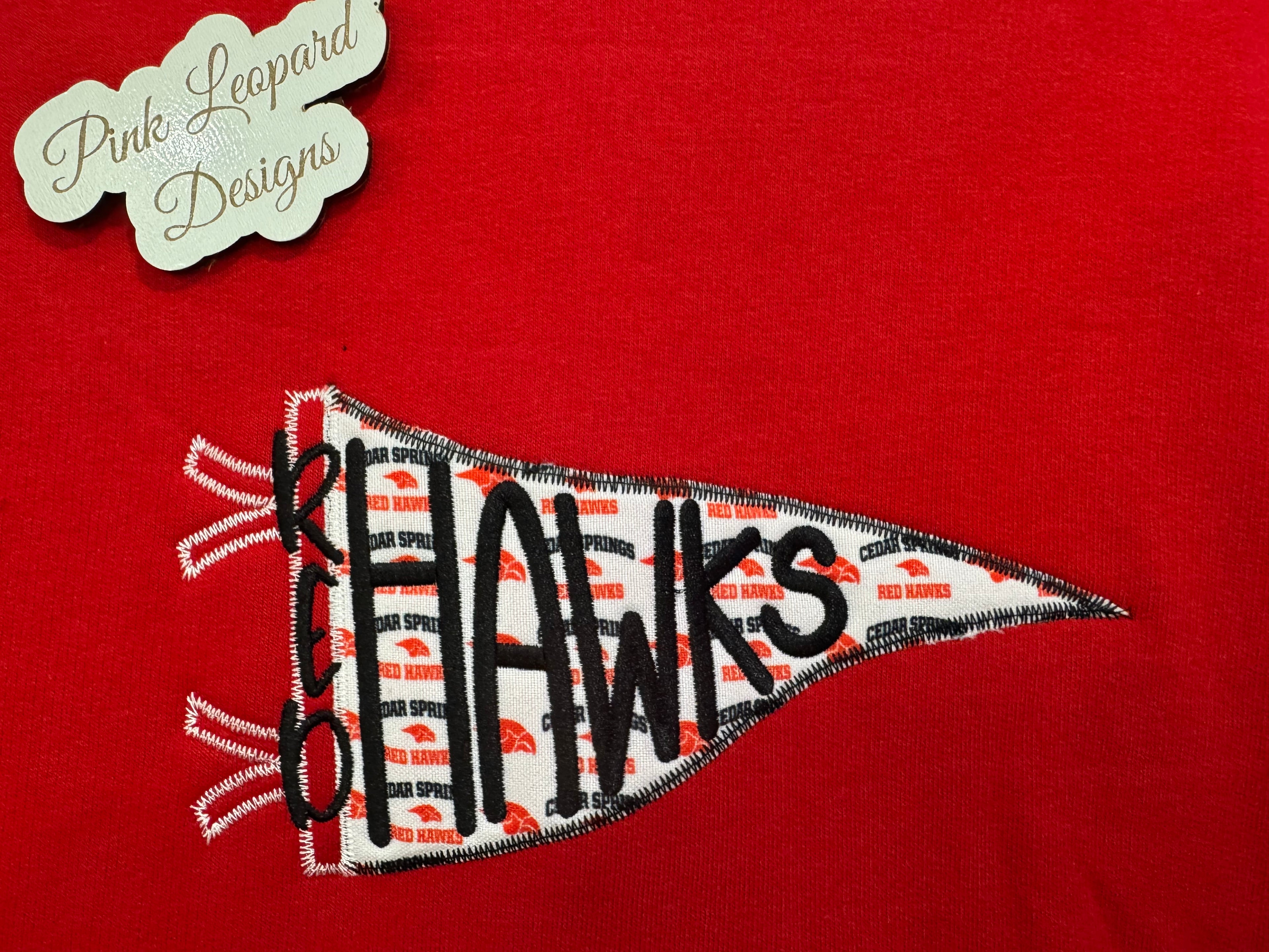 Cedar Springs Red Hawks banner-Embroidered