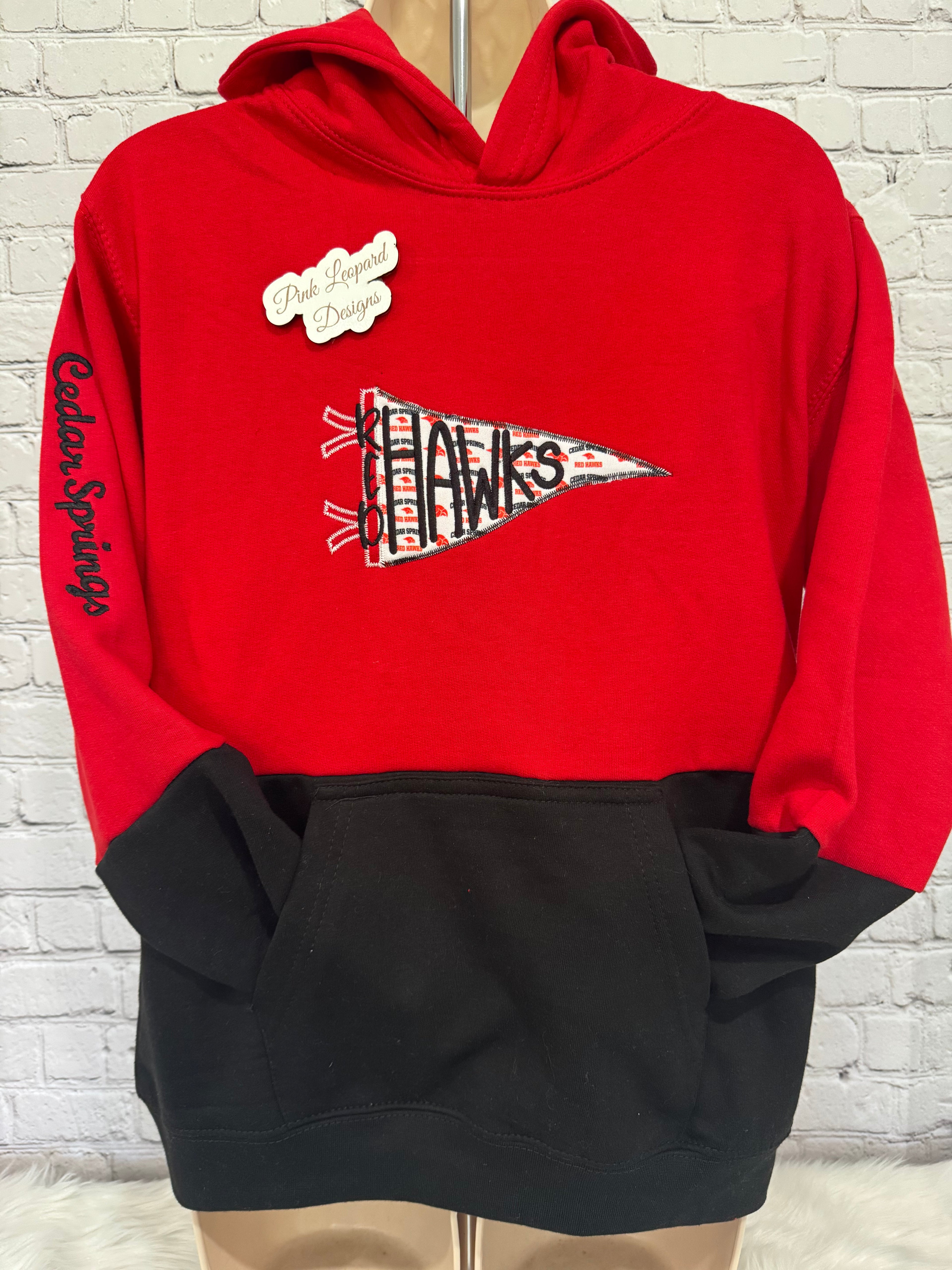 Cedar Springs Red Hawks banner-Embroidered