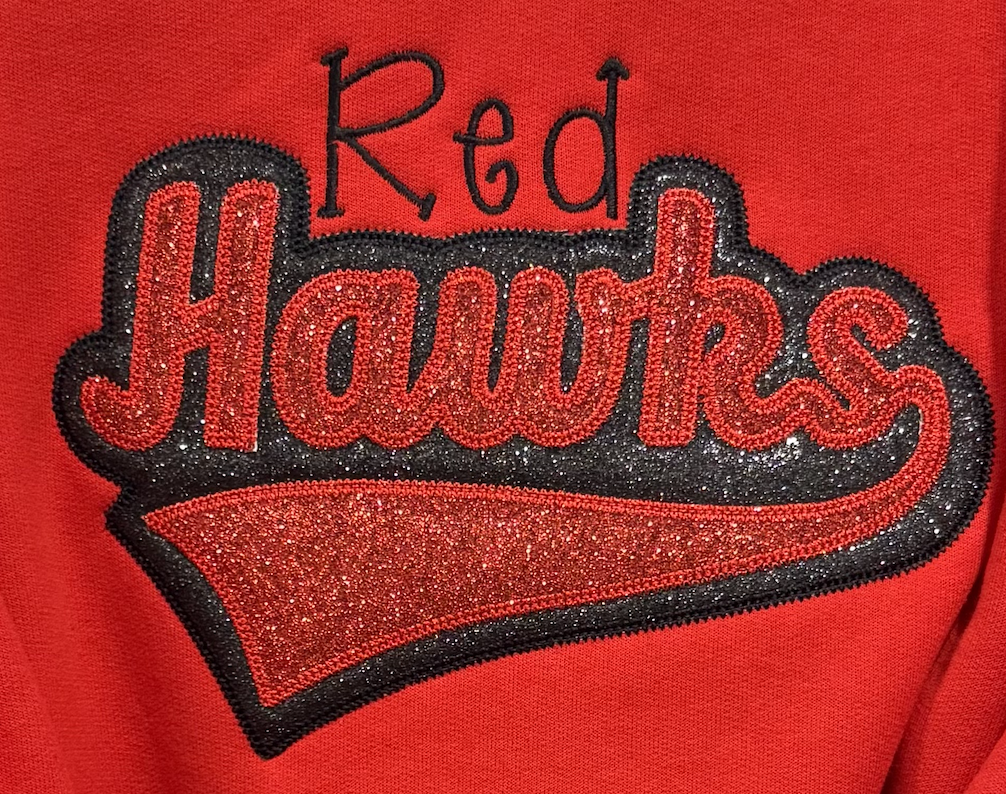 Cedar Springs Red Hawks bling-Embroidered