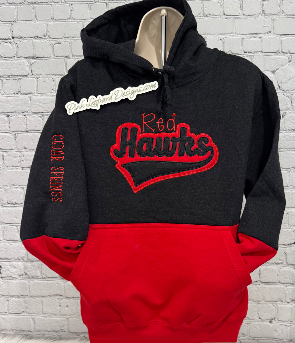 Cedar Springs Red Hawks Double Stacked Fleece-embroidered