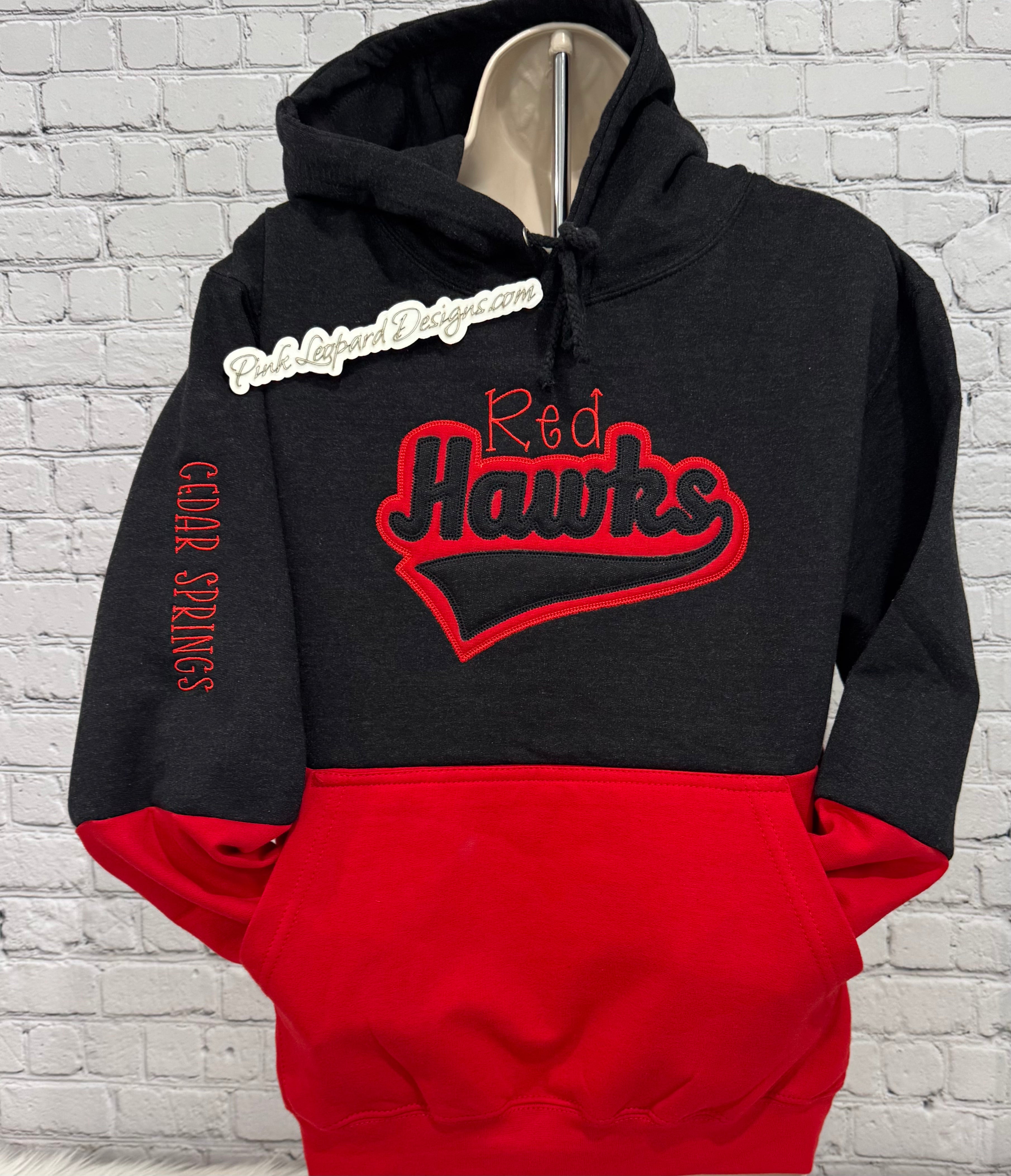 Cedar Springs Red Hawks Double Stacked Fleece-embroidered