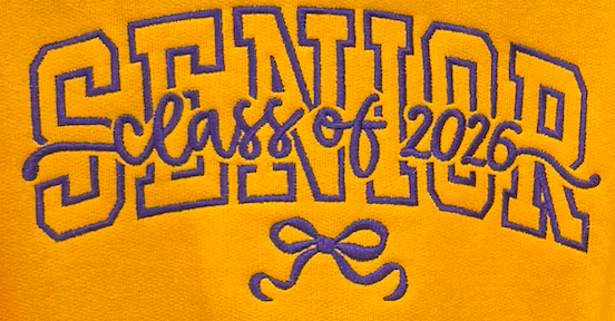 Senior 2026 School Colors Sweatshirt-Embroidered SALE