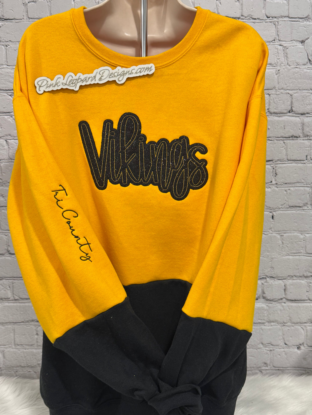 Tri County Vikings Bling Sweatshirt-Embroidered