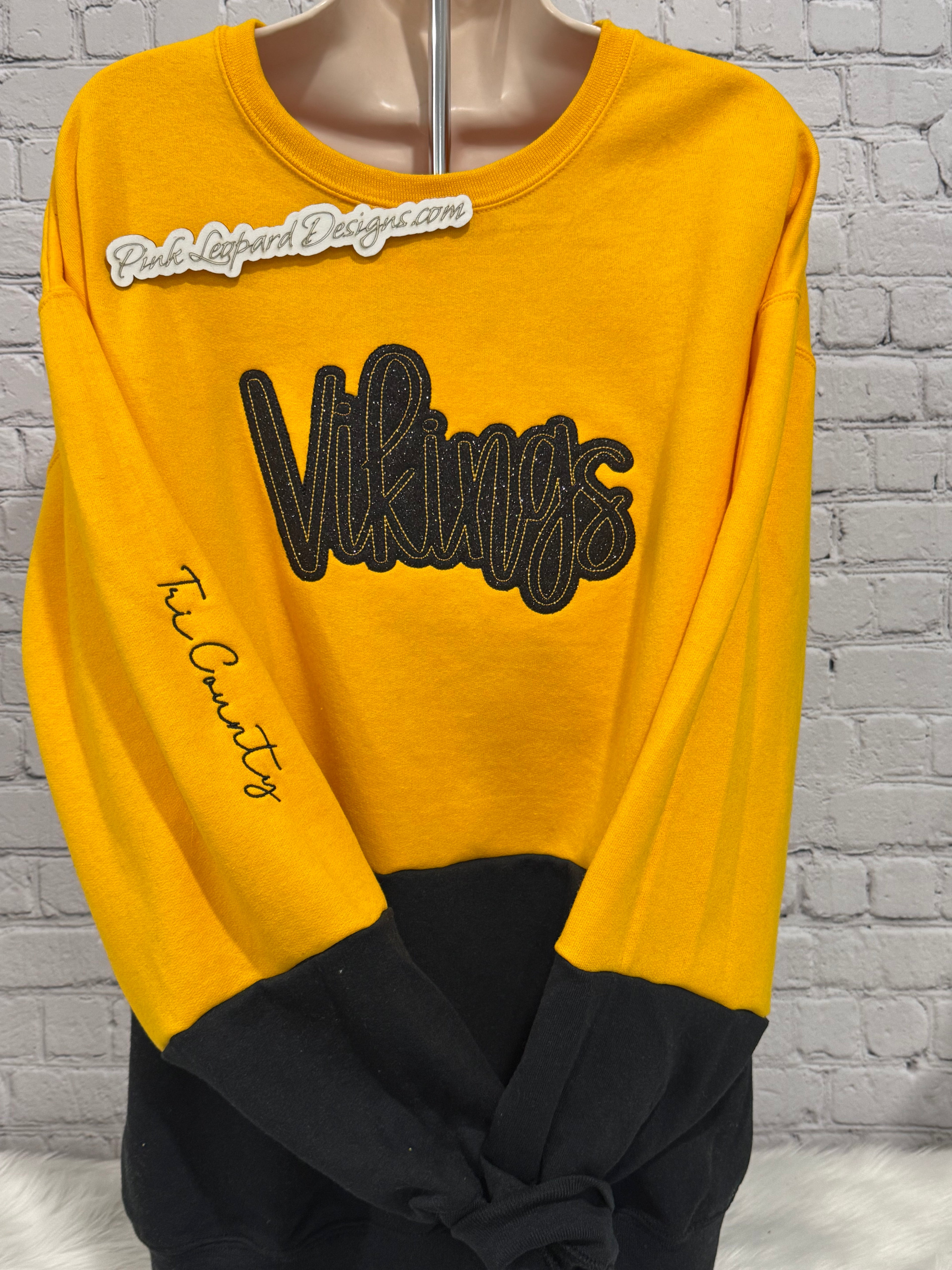 Tri County Vikings Bling Sweatshirt-Embroidered