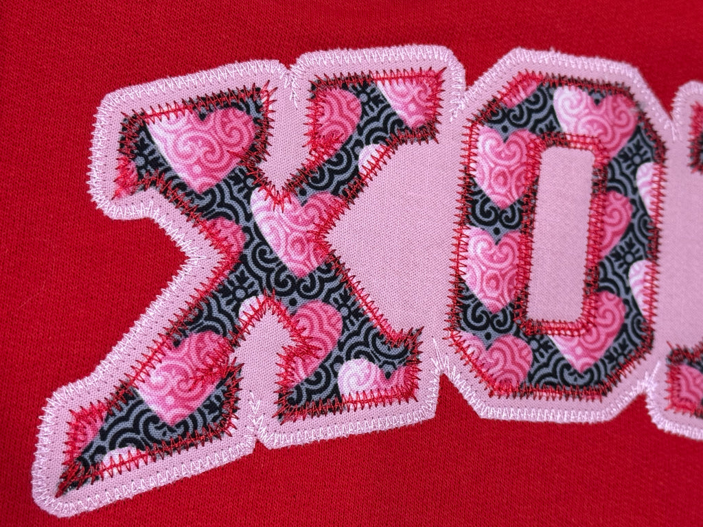 XOXO Appliqued Sweatshirt-Embroidered