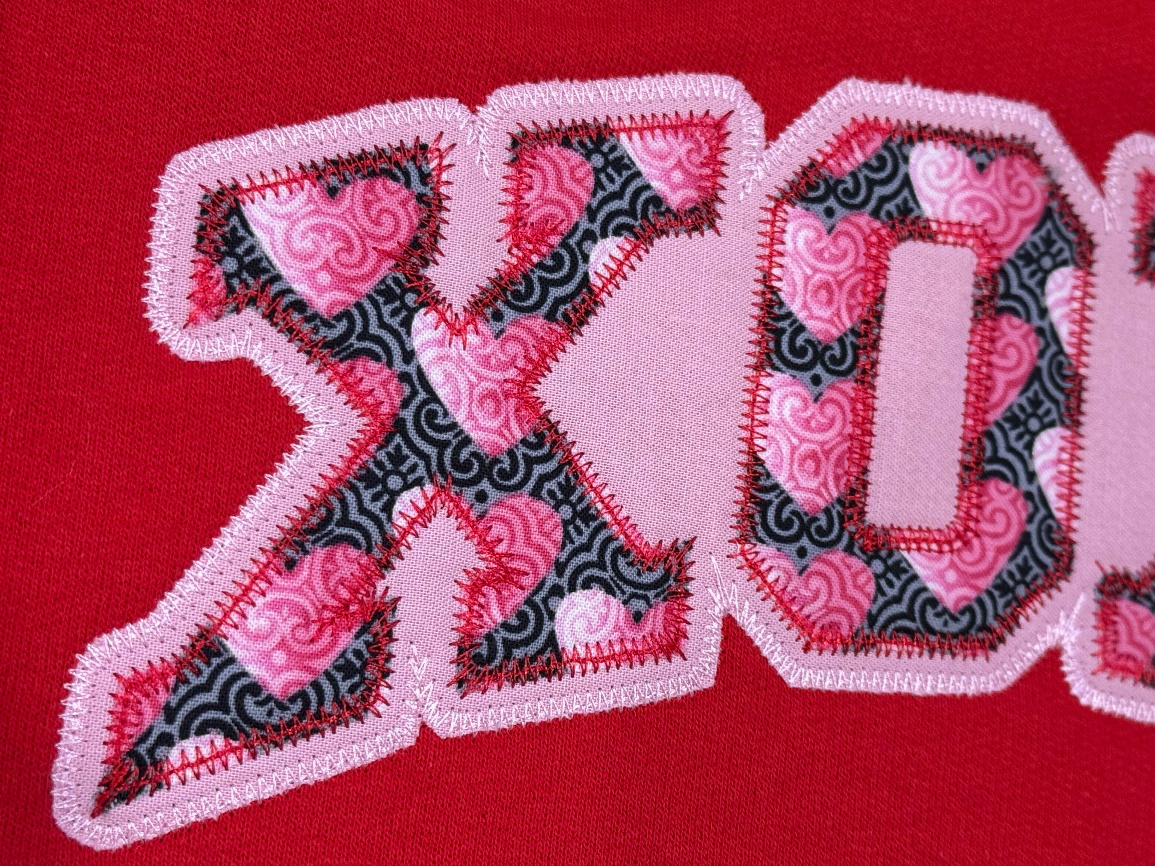 XOXO Appliqued Sweatshirt-Embroidered