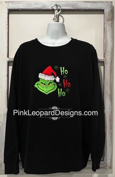 Ho Ho Ho Green guy Embroidered 60/40 Sweatshirt-