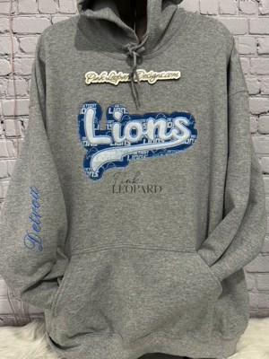 Lions double applique hooded sweatshirt-